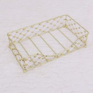 Gold Metal Mail Storage Organizer